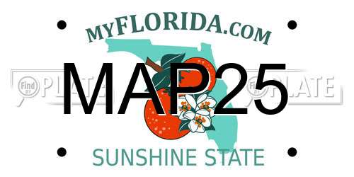 MAP25 Florida License Plate