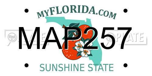 MAP257 Florida License Plate