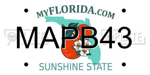 MAPB43 Florida License Plate