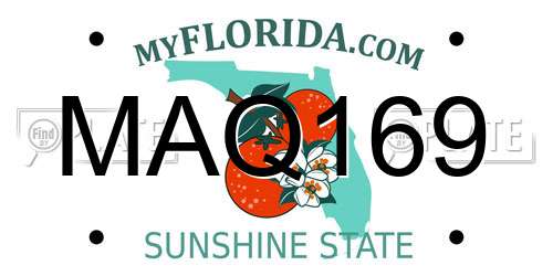 MAQ169 Florida License Plate