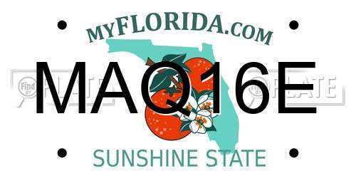 MAQ16E Florida License Plate