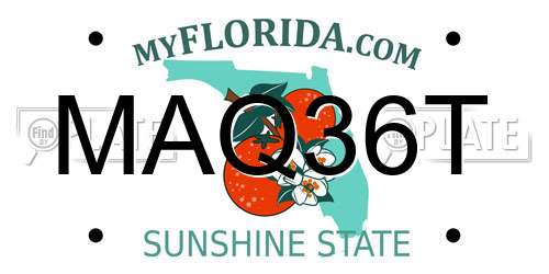 MAQ36T Florida License Plate