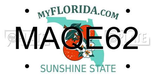 MAQE62 Florida License Plate