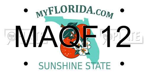 MAQF12 Florida License Plate