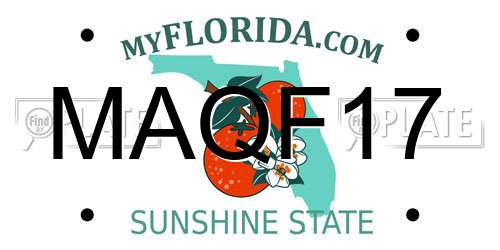 MAQF17 Florida License Plate