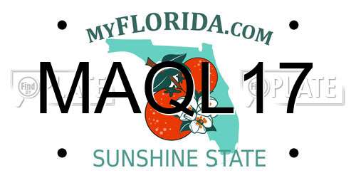 MAQL17 Florida License Plate