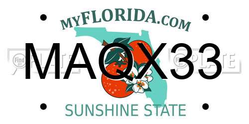 MAQX33 Florida License Plate