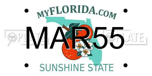 MAR55 Florida License Plate