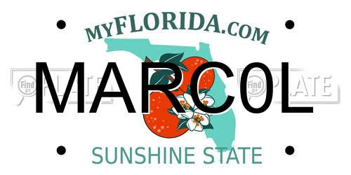 MARC0L Florida License Plate