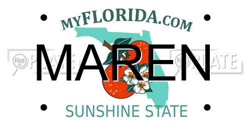 MAREN Florida License Plate