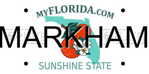 MARKHAM Florida License Plate