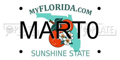 MART0 Florida License Plate