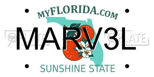MARV3L Florida License Plate
