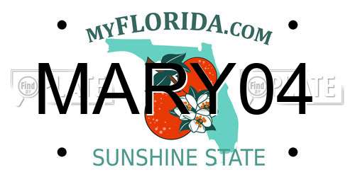 MARY04 Florida License Plate