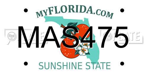MAS475 Florida License Plate