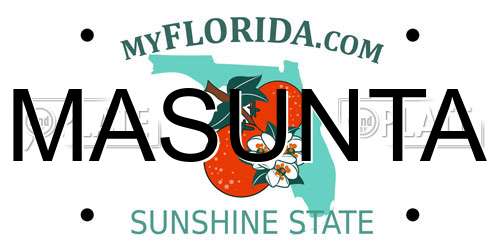MASUNTA Florida License Plate