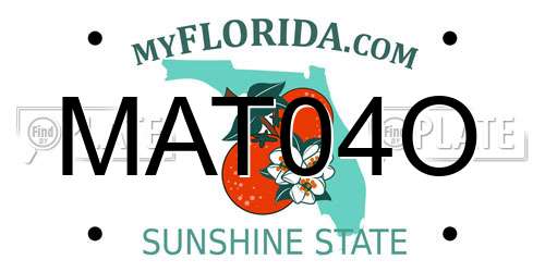 MAT04O Florida License Plate