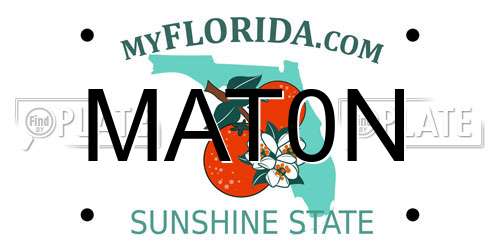 MAT0N Florida License Plate