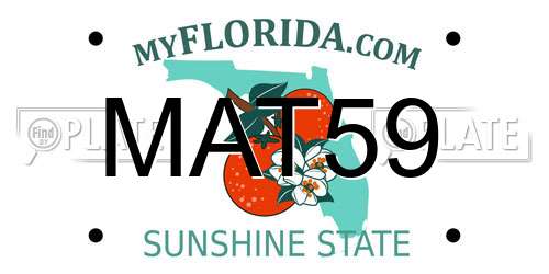 MAT59 Florida License Plate
