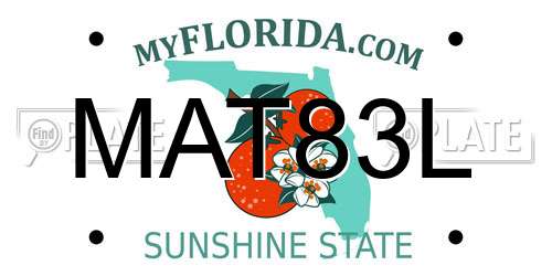 MAT83L Florida License Plate