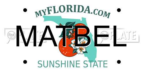 MATBEL Florida License Plate