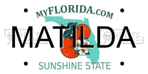 MATILDA Florida License Plate
