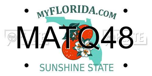 MATQ48 Florida License Plate