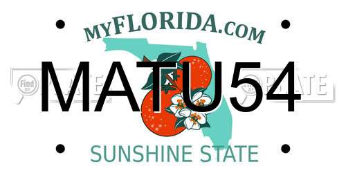 MATU54 Florida License Plate