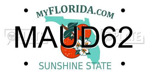MAUD62 Florida License Plate