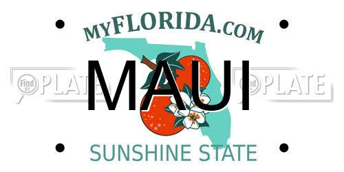 MAUI Florida License Plate
