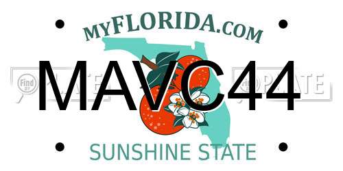 MAVC44 Florida License Plate