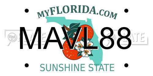 MAVL88 Florida License Plate