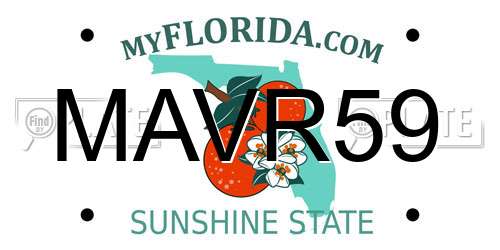 MAVR59 Florida License Plate