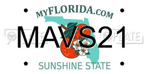 MAVS21 Florida License Plate