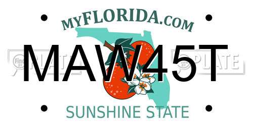 MAW45T Florida License Plate