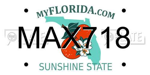 MAX718 Florida License Plate
