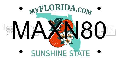 MAXN80 Florida License Plate