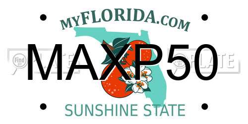 MAXP50 Florida License Plate