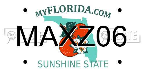 MAXZ06 Florida License Plate