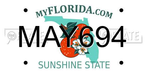 MAY694 Florida License Plate