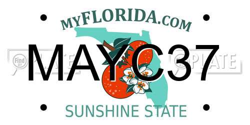 MAYC37 Florida License Plate