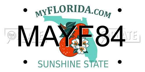 MAYF84 Florida License Plate