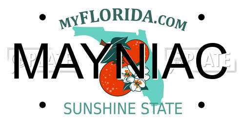 MAYNIAC Florida License Plate