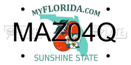MAZ04Q Florida License Plate