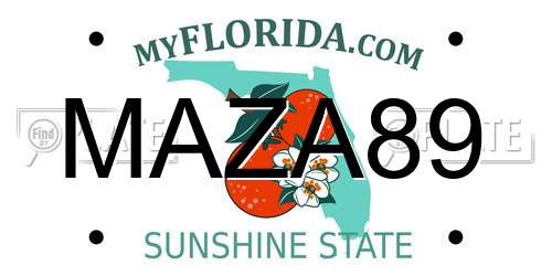 MAZA89 Florida License Plate