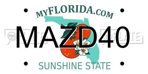 MAZD40 Florida License Plate
