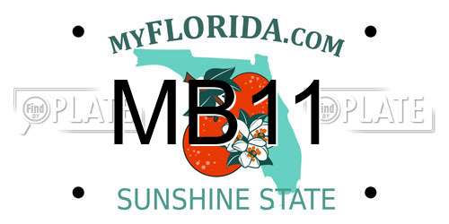 MB11 Florida License Plate