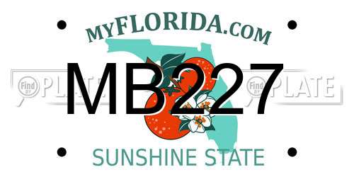 MB227 Florida License Plate