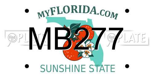 MB277 Florida License Plate