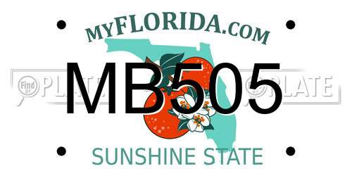 MB505 Florida License Plate